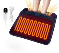 Riscaldatore elettrico per piedi 2 in 1, scaldapiedi a doppio lato con 6 livelli di temperatura e 3 timer, scaldapiedi sotto la scrivania, pad