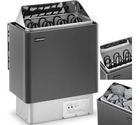 Riscaldatore elettrico per sauna 5-9 m³ fino a 110°C 400 V 6 kW nero e argento