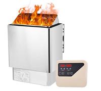 Riscaldatore Elettrico per Sauna, Forno per Sauna in Acciaio Inossidabile da 3-9 Kw, Riscaldatore per Bagno di Vapore Secco Spa con Set di Tecnologie per Sauna con Ritardo Temporale, Supporta 4.5KW