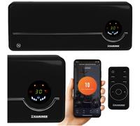 Riscaldatore elettrico wifi da parete in ceramica 2000w app lcd a cortina d'aria + telecomando nero