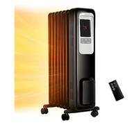Riscaldatore for radiatore riempito ad olio, stufe elettriche portatili da 1500 W for uso interno con termostato digitale remoto, 4 modalità Per Uso Interno