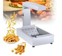 Riscaldatore patatine 1000W con lampada calda, vassoio drenante e corpo in acciaio inox, mantiene cibi croccanti in mense, fast food, bar snack e cucine professionali