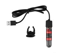 Riscaldatore per acquario, USB, sommergibile, in vetro, con termostato automatico, per piccoli acquari tropicali fino a 20 litri, ciotola Betta, scaldino compatto nero (10 W)