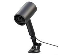 Riscaldatore per auto da 150 W 12 V con staffa regolabile, sbrinatore e sbrinatore a riscaldamento rapido per parabrezza, supporto a ventosa a doppia pressione, struttura in ABS e metallo (nero)