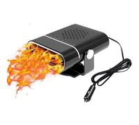 Riscaldatore per Auto E Sbrinatore Parabrezza, Riscaldatore Portatile Auto con Ventola di Riscaldamento/Ventilazione, 2 modalità di Regolazione E Base Girevole A 360°, per Auto, Camper,Nero,12V