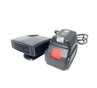 Riscaldatore per auto per batteria da 18 V, rotazione a 360°, doppia porta USB, sbrinatore con funzione di raffreddamento e riscaldamento a basso rumore, compatibile con sistemi da 14-21 V, nero