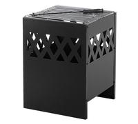 Riscaldatore per braciere quadrato in acciaio Nero da giardino Shiga