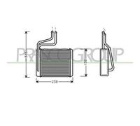 PRASCO FD105H001 Scambiatore calore per riscaldamento abitacolo