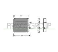 PRASCO FT925H002 Scambiatore calore per riscaldamento abitacolo