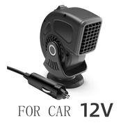 Riscaldatore portatile, Eary Portable 12V/24V Car Heater Air Heater Fan Winter Windshield Defogger Defroster Hand Warmer 360°Rotation for SUV Trucks RV,Riscaldatore per piccoli ambienti(Black,12V)