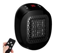 Riscaldatore Portatile Plug-in, Mini Riscaldatori Con Telecomando, Riscaldamento Rapido In 30 Secondi, Elemento Riscaldante In Ceramica Ptc, Temporizzazione 12 Ore, Per Camera Da Letto black