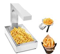 Riscaldatore professionale per patatine fritte 1000W, lampada riscaldante con vassoio sgocciolatoio, struttura inox resistente, ideale per bar, self service e hotel