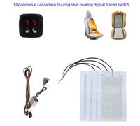 Riscaldatore universale per seggiolino auto 12V cuscinetti termici in fibra di carbonio Set 5 livelli interruttore Display digitale sistema di doppio controllo con Kit cablaggio