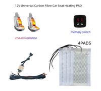 Riscaldatore universale per seggiolino auto 12V Set di cuscinetti termici in fibra di carbonio Interruttore display digitale a 5 livelli Sistema di controllo doppio con kit di cablaggio