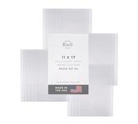 Risch 100 11X17 - Copertura per menu in vinile termosaldato, 12 GA con 2 scomparti, tutto trasparente, 28 x 43 cm, confezione da 24