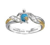 Rischio Signore Degli Anelli Regalo per gioiellieri per la festa della mamma Anelli per ragazze con e zirconi Anello Vibrante per Linguetta per Sfera Vibrante (Multicolor, 5)