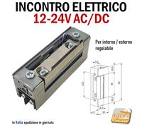 INCONTRO ELETTRICO DI SICUREZZA RISCONTRO 12-24V AC/DC REGOL. DA INTERNO ESTERNO
