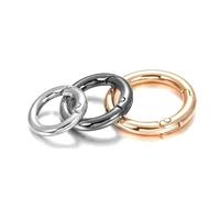 Risdany 10 Fibbie a Molla ad Anello in Metallo apribili, Ganci a Clip Rotondi per Fai da Te, Portachiavi e connettori per Cinghie di Borse,20 Millimetri