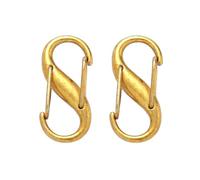 Risdany 10 Fibbie Dorate a Forma di S, estensibili/Fibbie più Corte Regolabili, Adatte per Accessori Fai da Te e regolatori per Cinghie di Borse,1,2x2,5 cm