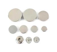 Risdany 10 Set 10-25mm Bottoni a Pressione in Metallo Borsa Cappotto Fibbia a Scatto per Decorazione di Abbigliamento Bottoni Dorati Accessori per Cucire,Argento,25 mm