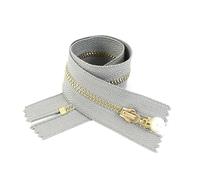 Risdany 2 Pezzi 3# 15/18/20/25/30cm Cerniera in Metallo Perla cursore Decorazione Abbigliamento Cerniera Accessori per Cucire,Chiudi-End-30 cm