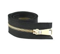 Risdany 2 Pezzi 5# 15-80 cm Metallo Chiusura Automatica Cerniera Aperta/Chiusa Cerniera per Cucire Accessori di Abbigliamento Giacca,Oro Nero,Open-End-80 cm
