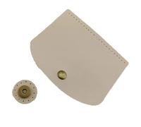 Risdany 2 Pezzi di copriborse all'Uncinetto, Kit Fai da Te con Patta in Pelle per Borse lavorate a Maglia da Donna e Accessori per Il Cucito Artigianale,10x12 cm