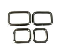 Risdany 20 Fibbie ad Anello a D rettangolari da 16-50 mm, connettori in fettuccia Metallica per Cinghie per Borse e Accessori Fai da Te,32mm