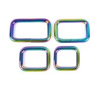 Risdany 20 Fibbie ad Anello a D rettangolari da 16-50 mm, connettori in fettuccia Metallica per Cinghie per Borse e Accessori Fai da Te,20 Millimetri