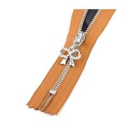 Risdany 3# 15-70 cm Kit di Riparazione per Cerniere Decorative con Cerniera per Cucire in Metallo Accessori per Abbigliamento,Marrone Argento,ChiudiFine-18 cm