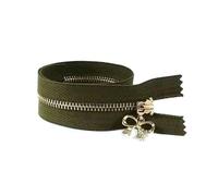 Risdany 3# 15-70 cm Kit di Riparazione per Cerniere Decorative con Cerniera per Cucire in Metallo Accessori per Abbigliamento,Oro Verde Militare,ChiudiFine-18 cm
