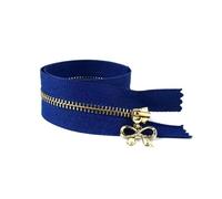 Risdany 3# 15-70 cm Kit di Riparazione per Cerniere Decorative con Cerniera per Cucire in Metallo Accessori per Abbigliamento,Oro Blu Reale,OpenEnd-50 cm