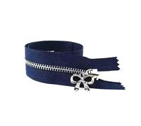 Risdany 3# 15-70 cm Kit di Riparazione per Cerniere Decorative con Cerniera per Cucire in Metallo Accessori per Abbigliamento,Argento Blu Navy,ChiudiFine-15 cm