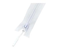 Risdany 5# 15/18/25cm Chiuso 40-80cm Kit di Riparazione Cerniera sigillata per Cucire in Resina Aperta Cerniera a Doppia Testa,Bianco,OpenEnd-80 cm