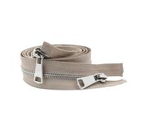 Risdany 5# 30/40/50/60/70/80cm Apertura a Doppio cursore Borsa in Stoffa con Cerniera in Metallo Argentato Accessori per Abbigliamento,Beige,20 cm