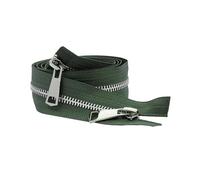 Risdany 5# 30/40/50/60/70/80cm Apertura a Doppio cursore Borsa in Stoffa con Cerniera in Metallo Argentato Accessori per Abbigliamento,Verde Militare,10 cm