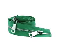 Risdany 5# 30/40/50/60/70/80cm Apertura a Doppio cursore Borsa in Stoffa con Cerniera in Metallo Argentato Accessori per Abbigliamento,Verde,20 cm