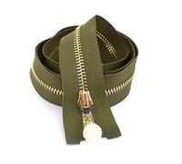 Risdany 5# 85 cm Cerniera Aperta Cerniera in Metallo Abbigliamento Decorazione Kit di Riparazione Accessori per Cucire,Verde Militare,85 cm