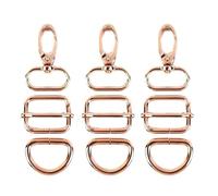 Risdany 5 Anelli a D Multiuso da 16-38 mm, Fibbie in Metallo e cursori Regolabili per Cinghie per Borse, Cinghie e Accessori Fai da Te.,25 Millimetri