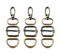 Risdany 5 Anelli a D Multiuso da 16-38 mm, Fibbie in Metallo e cursori Regolabili per Cinghie per Borse, Cinghie e Accessori Fai da Te.,32mm