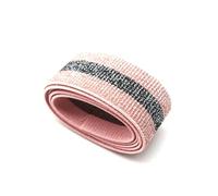 Risdany 5 Metri di Spessore 40 mm di Elastico a Strisce, Nastro Elastico in Poliestere Piatto, Accessori per Cucire Cinturino per Gonna,Rosa 1 Argento, 40 mm