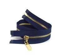 Risdany 5 Pezzi 3# 40-70 cm Cerniera in Metallo Aperta con Cerniera Dorata Accessori per Abbigliamento,Oro Blu Navy,40 cm