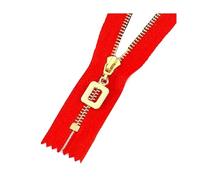 Risdany Cerniera Decorativa in Metallo da Cucire 2 Pezzi 3# 15-30 cm, per Accessori per Cerniere per Abbigliamento da Cucire,Oro Rosso,20 cm