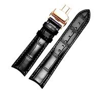 Risdany Cinturino in pelle curva da uomo da 20-22 mm, impermeabile e resistente al sudore, stile elegante e casual, parti sostituibili disponibili,21 millimetri