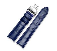 Risdany Cinturino in pelle curva da uomo da 20-22 mm, impermeabile e resistente al sudore, stile elegante e casual, parti sostituibili disponibili,20 millimetri