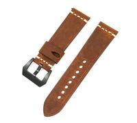 Risdany Cinturino in pelle da uomo da 20-24 mm con funzione di sgancio rapido, cinturino elegante e casual, durevole e resistente all'usura,Marrone scuro,24 millimetri