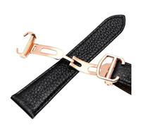 Risdany Cinturino in pelle esclusivo da 17-23 mm, combinazione di colori rosso/nero, dotato di una sicura chiusura pieghevole, cinturino sostituibile a sgancio rapido.,25 millimetri