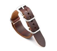 Risdany Cinturino in pelle esteso da uomo, 18-24 mm, blu/marrone/caffè, elegante e casual, adatto per cinturini di ricambio universali.,24 millimetri