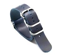 Risdany Cinturino in pelle esteso da uomo, 18-24 mm, blu/marrone/caffè, elegante e casual, adatto per cinturini di ricambio universali.,18 millimetri