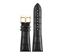 Risdany Cinturino largo in pelle da uomo, 22-2,8 mm, fibbia ad ardiglione o a farfalla, elegante e sofisticato, pezzi di ricambio disponibili.,24 millimetri